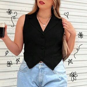 Forever 21 Black Tailored Sleeveless Vest